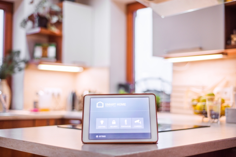 home security system in a tablet