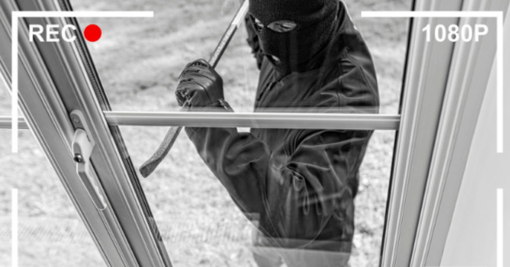 home security camera captures burglar